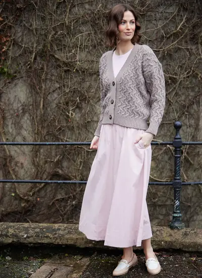 Cashmere Wool Aran Cardigan